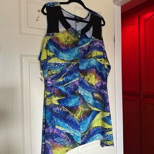 Roaman's Multicolor Abstract Blouse
